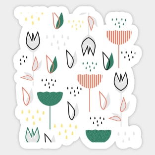 Flowers and raindrops Sticker